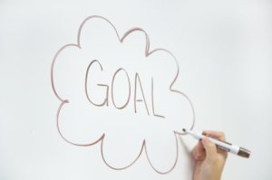 A Online Goals flowchart on a Whitboard