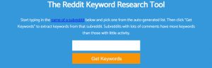 Keyworddit- Reddit Forum's Keyword Research Tool Home Page