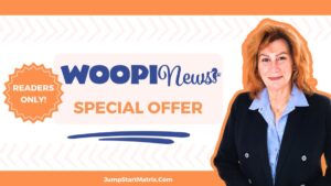 Maggie Holley co-owner of JumpStart Matrix Online Marketing Agency sharing a special offer with readers of local publication Woopi News